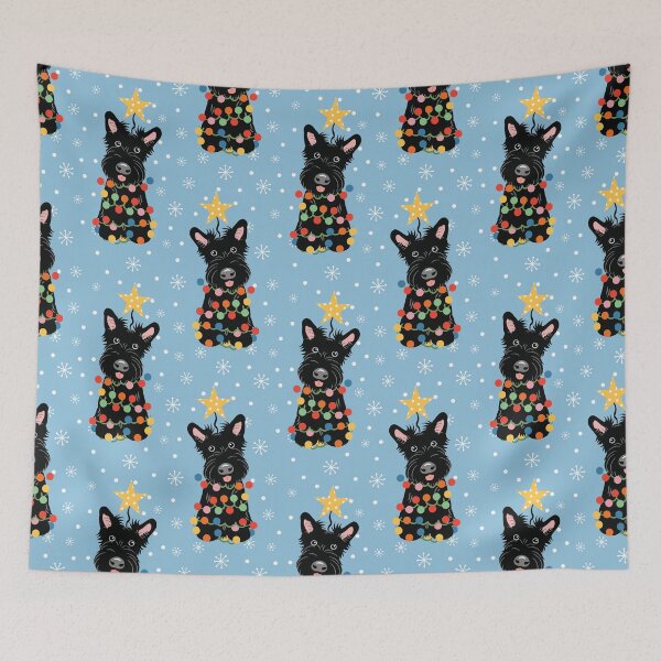 Item preview, Black Scottish Terrier Scottie Dog Christmas Tree  designed and sold by Lulupainting.