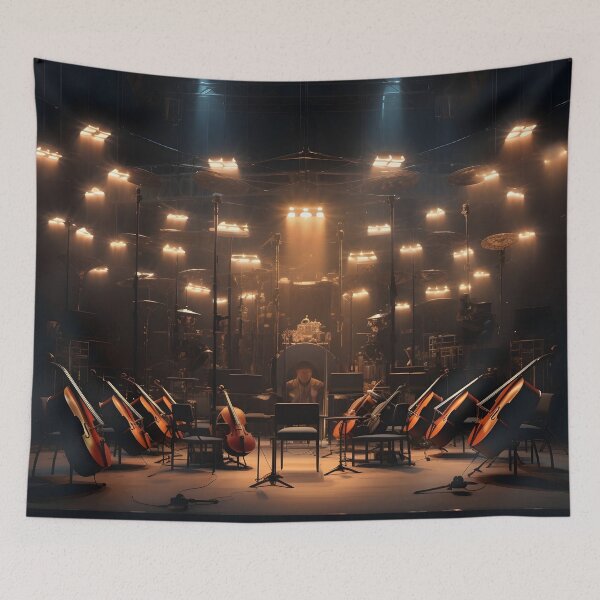 Item preview, Orchestra lighted stage music print designed and sold by dcrc.