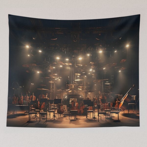 Item preview, orchestra lighted stage music print designed and sold by dcrc.