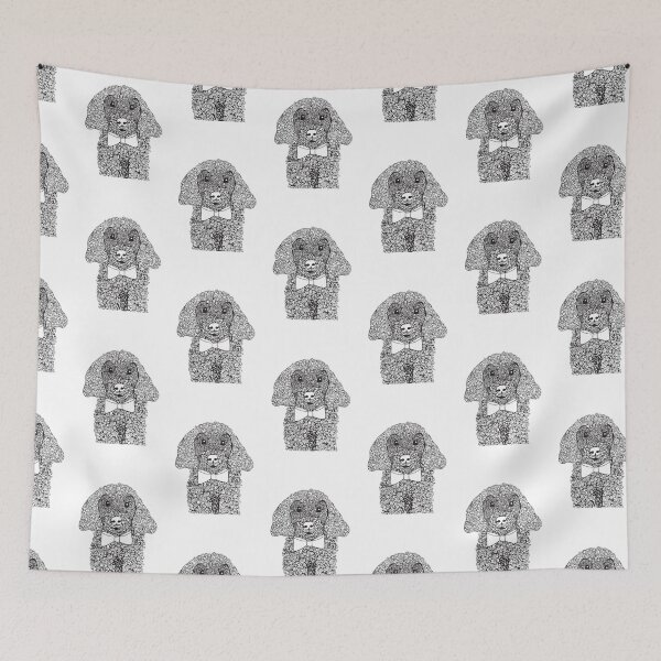 Item preview, Patterned Poodle wearing a Bow Tie designed and sold by hayleylauren.
