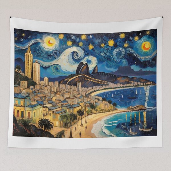 Item preview, Starry Night in Rio de Janeiro - Brazil designed and sold by OnlyClassicArt.