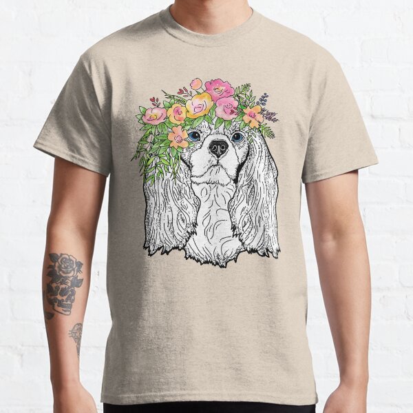 Cavalier King Charles Spaniel - Florals Classic T-Shirt