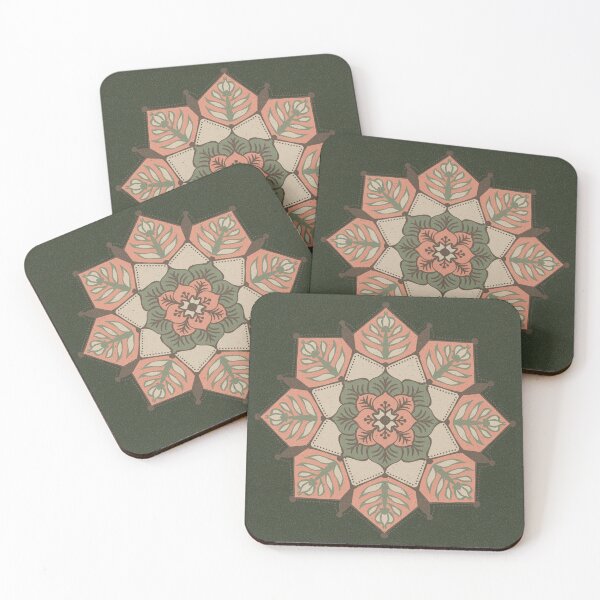 Item preview, Poinsettia Mandala - Pine, Coral, Sage, Dove, Earth designed and sold by Irene Estelle.