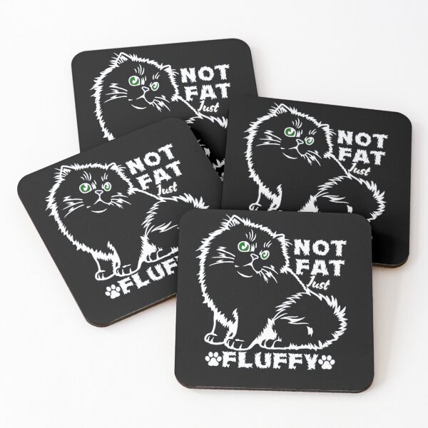Item preview, Not Fat Just Fluffy Black Cats designed and sold by PugD.