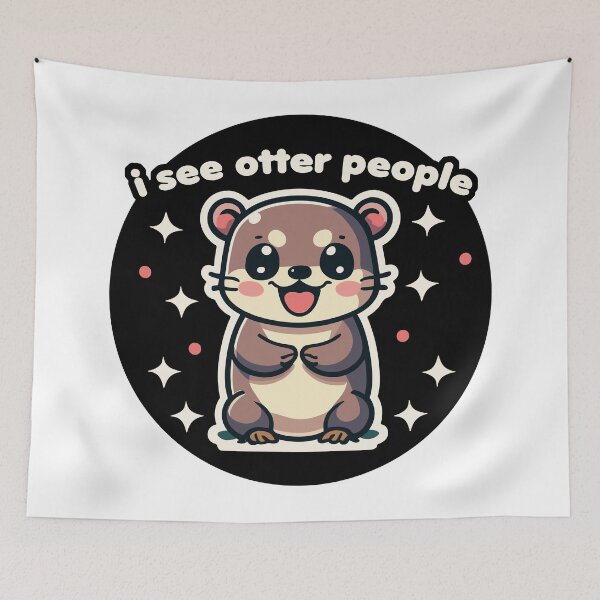 Item preview, Cute Kawaii Funny I See Otter People designed and sold by wingstar.