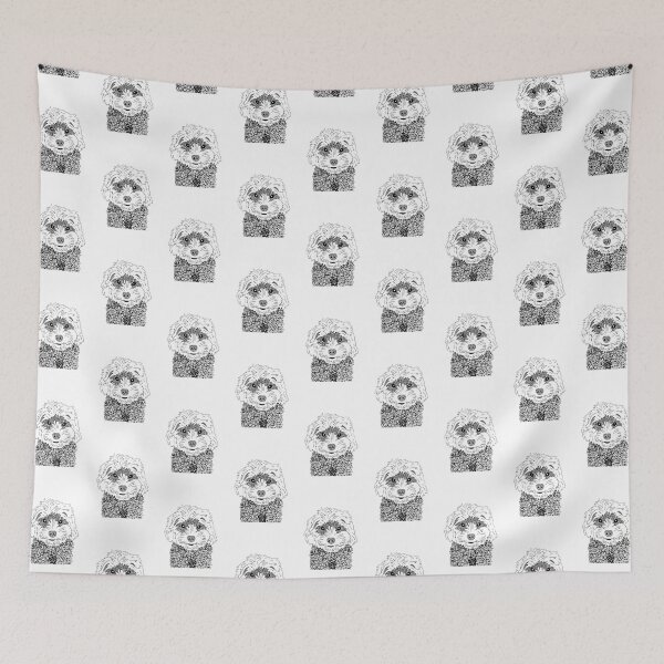 Item preview, Cavoodle Dog | Zentangle Artwork | Black and white | pattern designed and sold by hayleylauren.