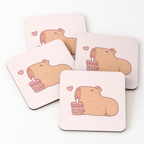 Item preview, Cute Capybara Chilling With Bubble Tea designed and sold by rustydoodle.