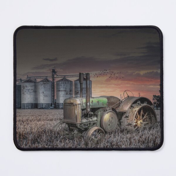 Item preview, Old Tractor and Silo's designed and sold by RustyTinGallery.