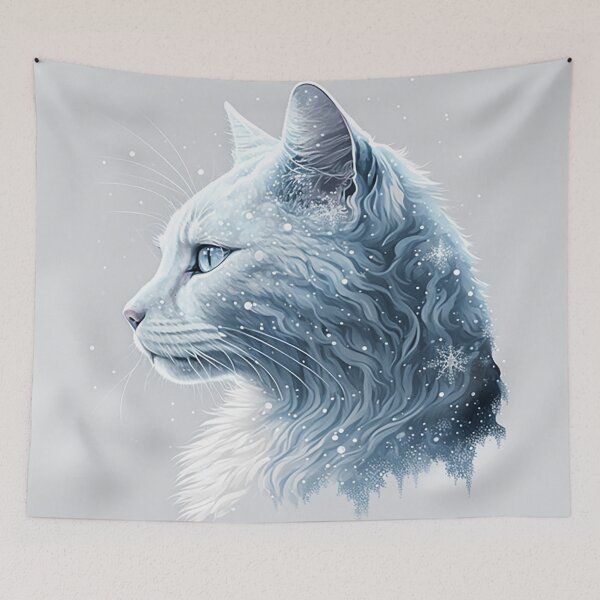 Item preview, Frost Feline: Winter's Majesty in a Cat's Silhouette designed and sold by PaintbrushPlace.
