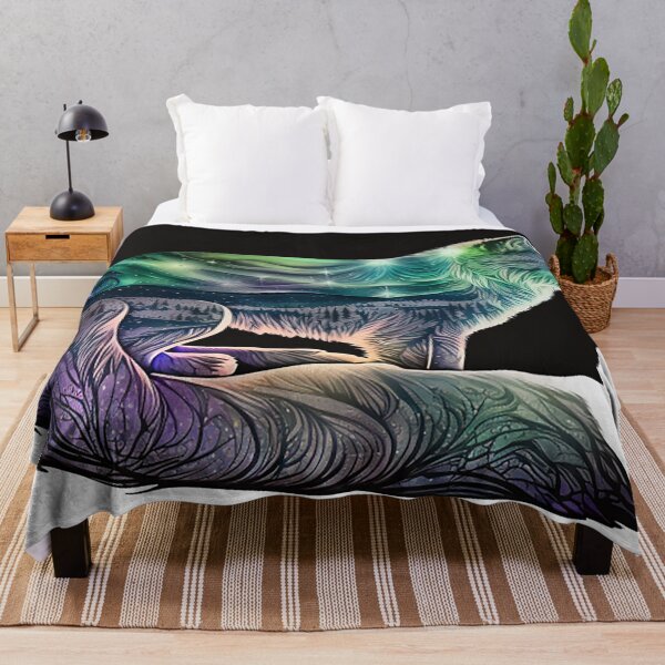 Item preview, Aurora Fox: Tundra Night Whispers in Ethereal Hues designed and sold by PaintbrushPlace.