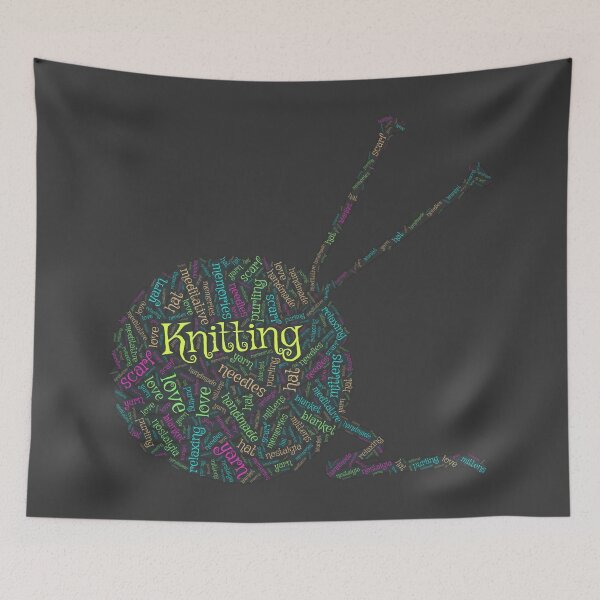 Item preview, Knitting Wordcloud for Darker Backgrounds designed and sold by WordsYouLove.