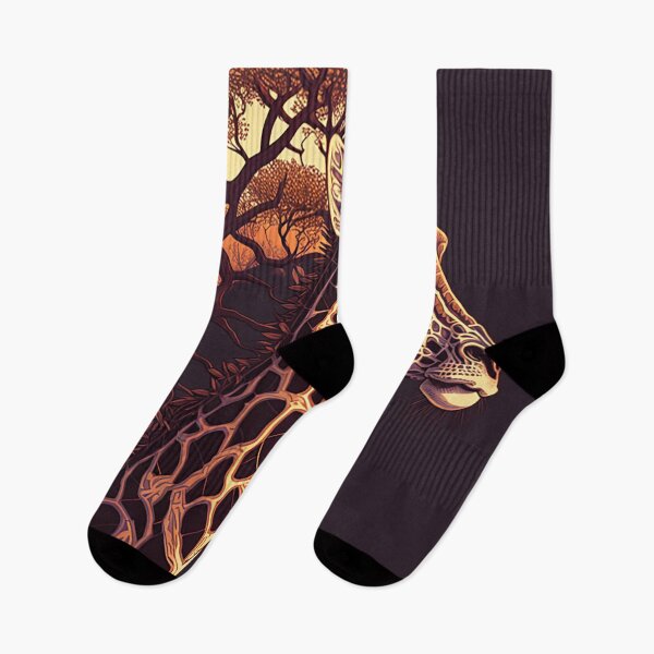 Item preview, Savannah Highness: Giraffe Profile & Twilight Acacia Silhouette designed and sold by PaintbrushPlace.