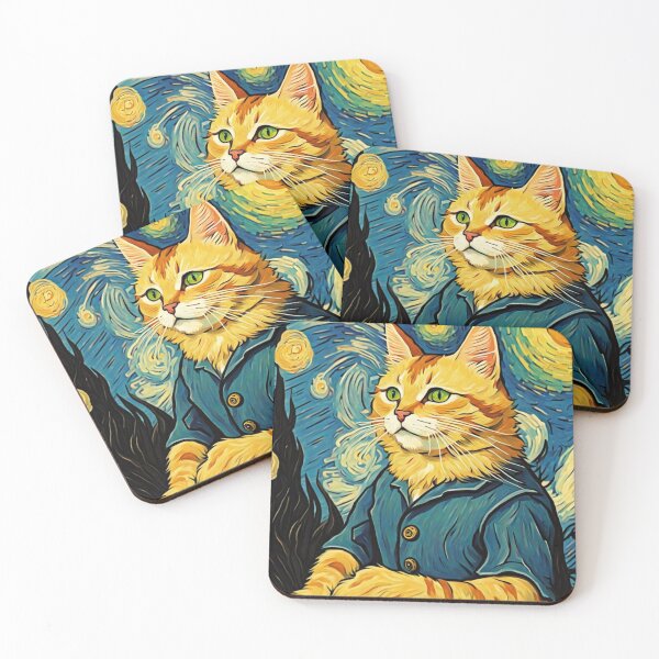 Item preview, farmer cat van gogh style designed and sold by tearbytea.