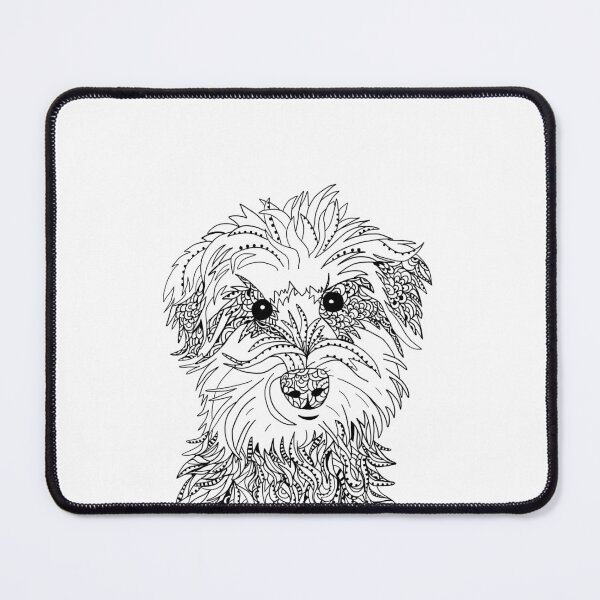 Item preview, Schnauzer Dog | Zentangle Artwork | Black and white | pattern designed and sold by hayleylauren.