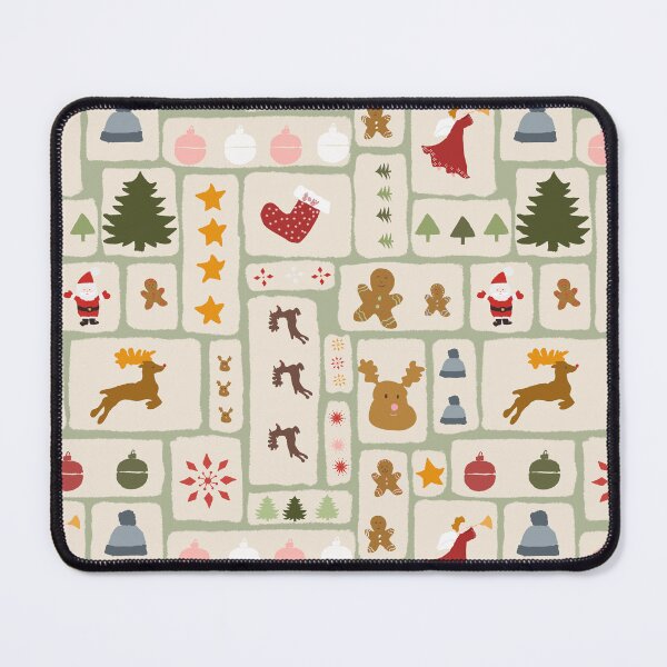 Item preview, Christmas Festive Tile Pattern on green designed and sold by JanetMGraham.