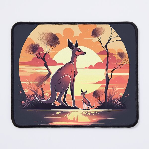 Item preview, Outback Embrace: Kangaroo Silhouette & Australian Sunset designed and sold by PaintbrushPlace.