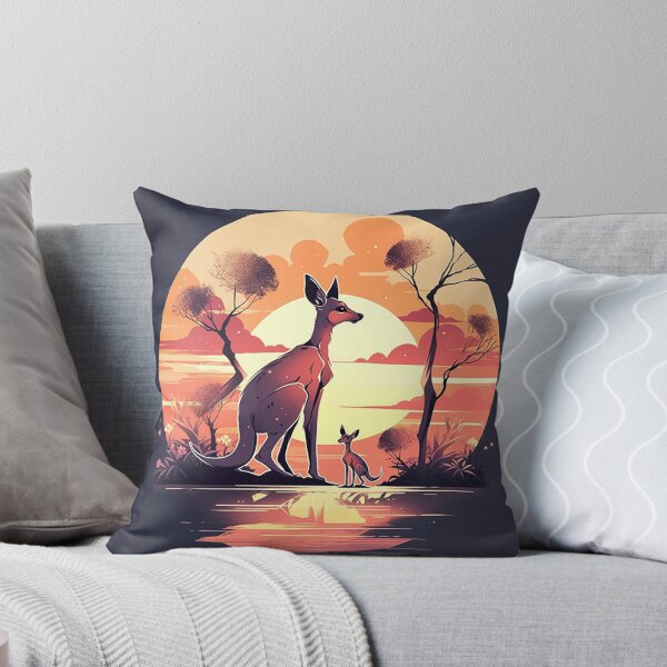 Item preview, Outback Embrace: Kangaroo Silhouette & Australian Sunset designed and sold by PaintbrushPlace.