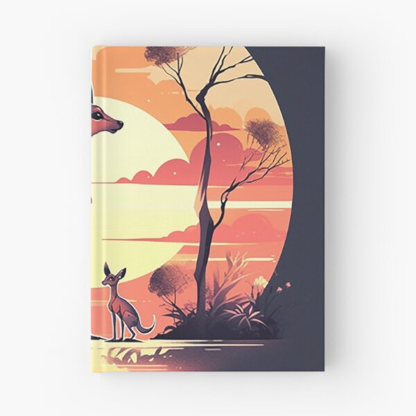 Item preview, Outback Embrace: Kangaroo Silhouette & Australian Sunset designed and sold by PaintbrushPlace.