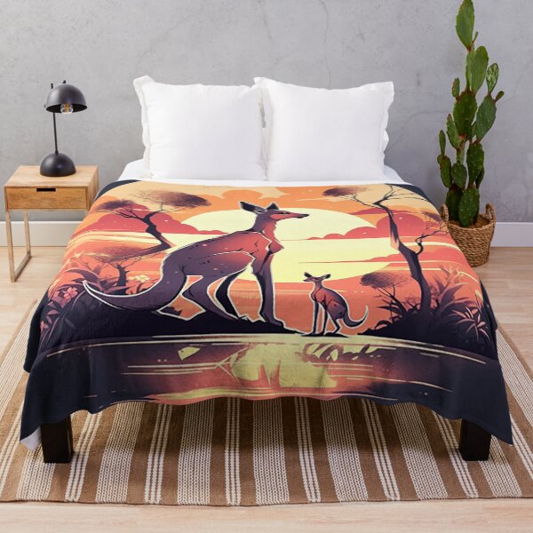Item preview, Outback Embrace: Kangaroo Silhouette & Australian Sunset designed and sold by PaintbrushPlace.