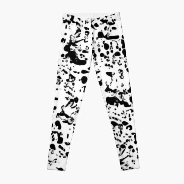 Black and White Paint Splash Graphic Splatter Leggings for Sale