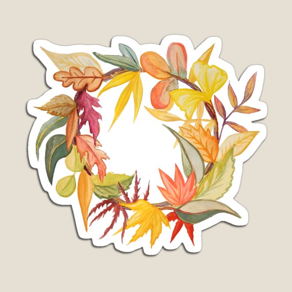 Artikelvorschau, Herbstkranz aus Blättern entworfen und verkauft von FTGU-Print.