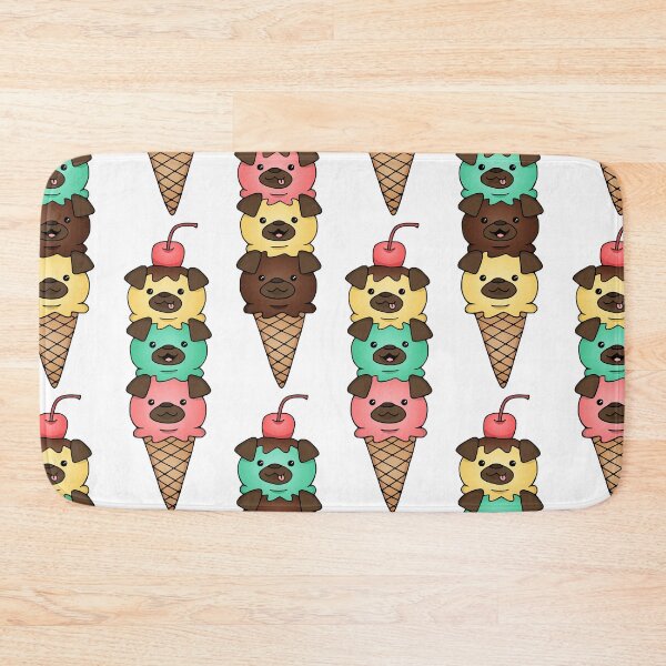 Item preview, Pug Ice Cream Cone Pattern designed and sold by PrintsbyCass.