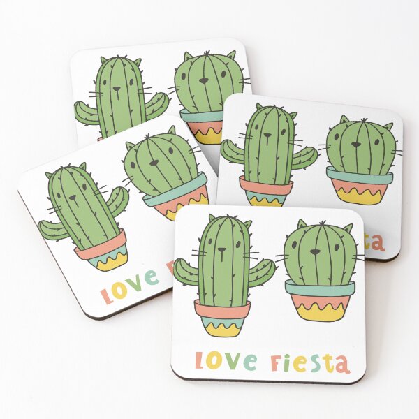 Item preview, Love fiesta Two Cactus Cat Faces - Cute Funny Kawaii Cactus designed and sold by Pritam chamiyal.