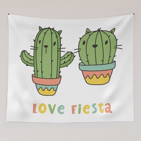 Item preview, Love fiesta Two Cactus Cat Faces - Cute Funny Kawaii Cactus designed and sold by Pritam chamiyal.