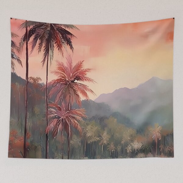 Item preview, A Tropical Art of Palm Trees and Lake designed and sold by Bomba Visual.