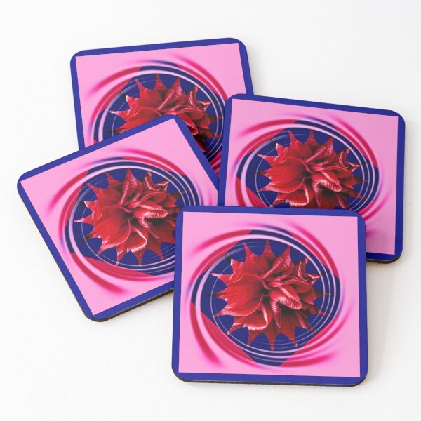 Item preview, Red Rose flower with navy pink trim by Iritof designed and sold by iritof.