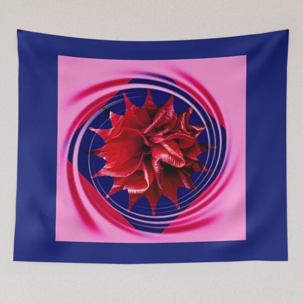 Item preview, Red Rose flower with navy pink trim by Iritof designed and sold by iritof.