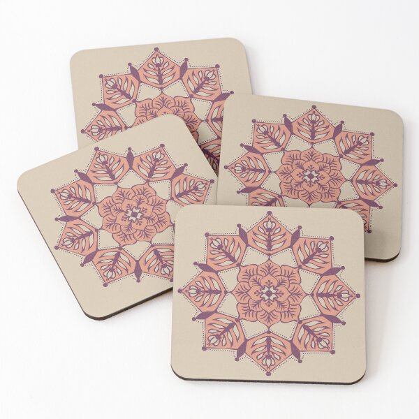 Item preview, Poinsettia Mandala - Dove, Coral, Beet designed and sold by Irene Estelle.