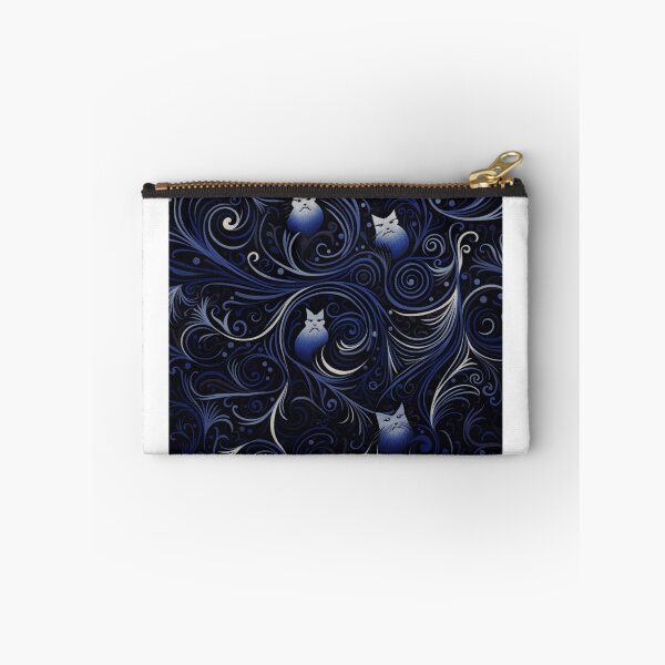 Item preview, cat drawing line blue white lines flowing watermark style designed and sold by Darda-art.