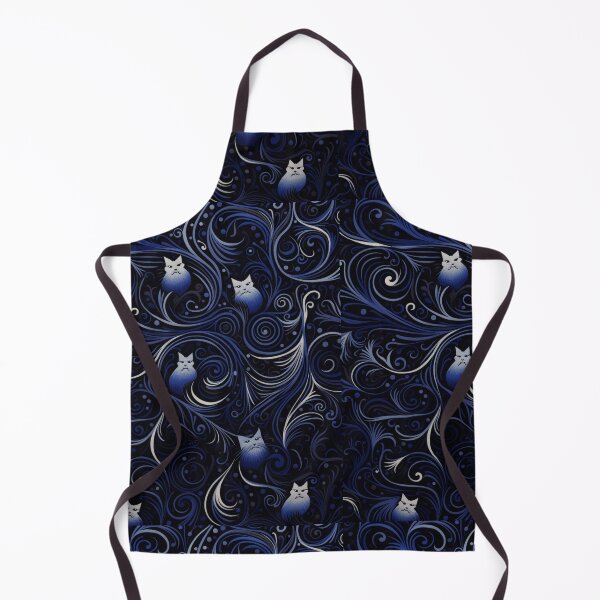 Item preview, cat drawing line blue white lines flowing watermark style designed and sold by Darda-art.