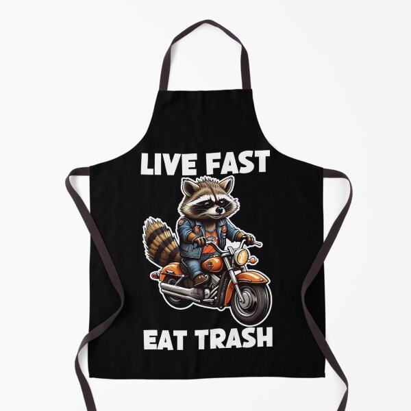 Item preview, Live Fast Eat Trash, Eat Trash Do Crime, Racoon Ride a Motorcycle, Funny Raccoon designed and sold by Porcupine Tees ⭐⭐⭐⭐⭐.