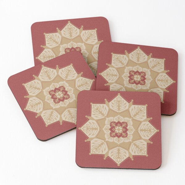 Item preview, Poinsettia Mandala - Ruby, Dove, Fawn designed and sold by Irene Estelle.