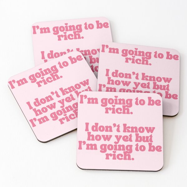 Item preview, I'm Going To Be Rich Cute Pink Quote Print designed and sold by Femme Pastel Collective.