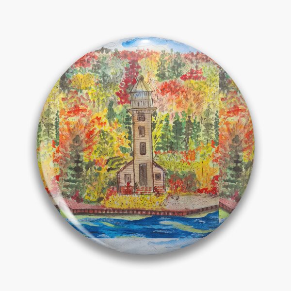 Item preview, Grand Island east Channel lighthouse,  lake superior, USA  designed and sold by Kiruthikaarts.