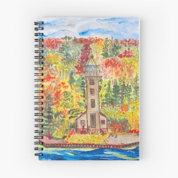 Item preview, Grand Island east Channel lighthouse,  lake superior, USA  designed and sold by Kiruthikaarts.