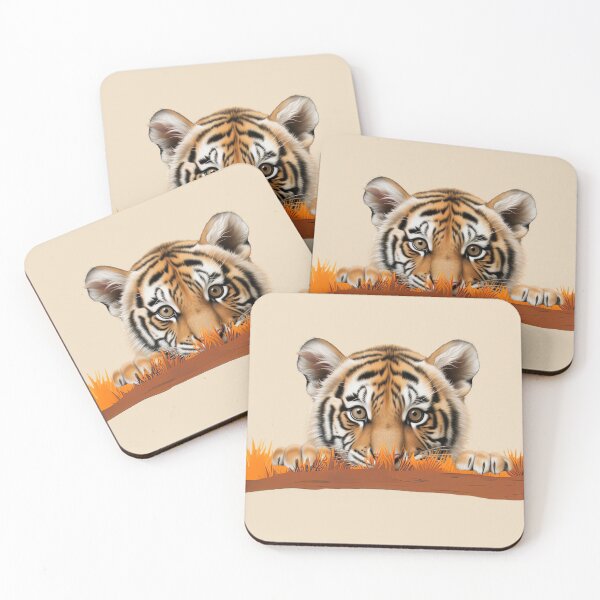 Item preview, Baby tiger furtive glance in the savannah designed and sold by Astralia.