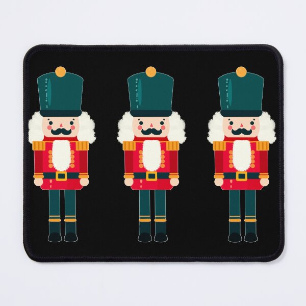 Item preview, Red and Green Christmas Nutcracker Toy Soldier Graphic Art - Black Background designed and sold by Star-Fragment.