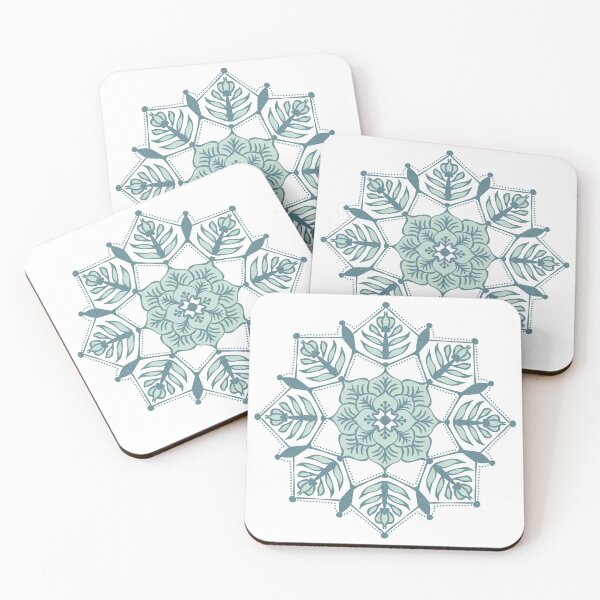 Item preview, Poinsettia Mandala - Snow, Mint, Peacock designed and sold by Irene Estelle.