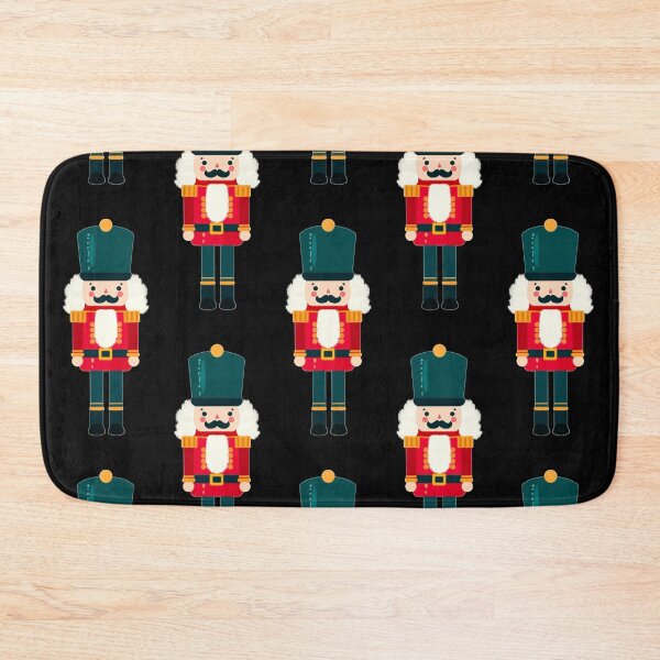 Item preview, Red and Green Christmas Nutcracker Toy Soldier Graphic Art - Black Background designed and sold by Star-Fragment.