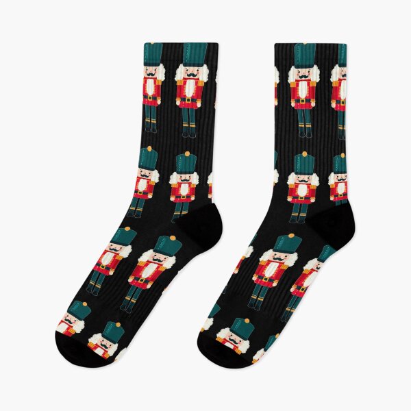 Item preview, Red and Green Christmas Nutcracker Toy Soldier Graphic Art - Black Background designed and sold by Star-Fragment.