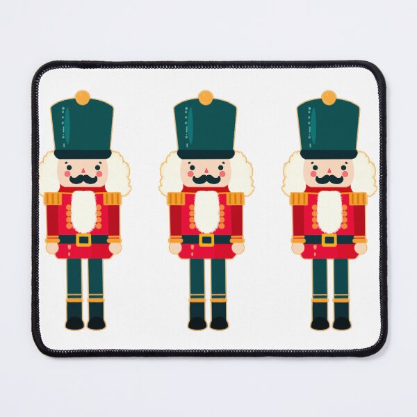 Item preview, Gold Outline of Red and Green Christmas Nutcracker Toy Soldier Graphic Art - White Background designed and sold by Star-Fragment.