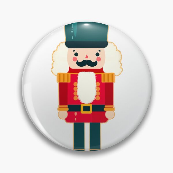 Item preview, Gold Outline of Red and Green Christmas Nutcracker Toy Soldier Graphic Art - White Background designed and sold by Star-Fragment.