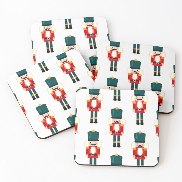Item preview, Gold Outline of Red and Green Christmas Nutcracker Toy Soldier Graphic Art - White Background designed and sold by Star-Fragment.