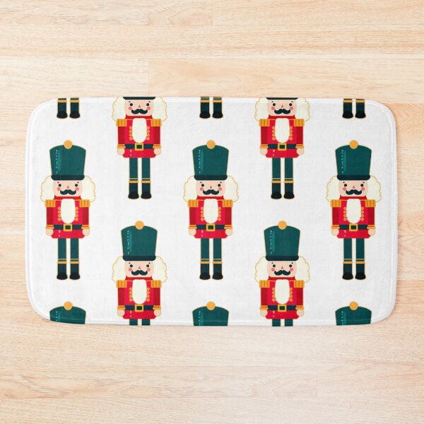 Item preview, Gold Outline of Red and Green Christmas Nutcracker Toy Soldier Graphic Art - White Background designed and sold by Star-Fragment.