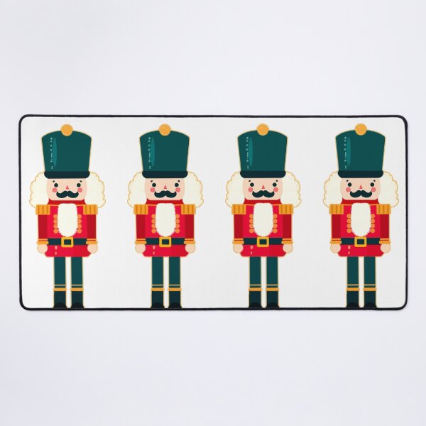 Item preview, Gold Outline of Red and Green Christmas Nutcracker Toy Soldier Graphic Art - White Background designed and sold by Star-Fragment.