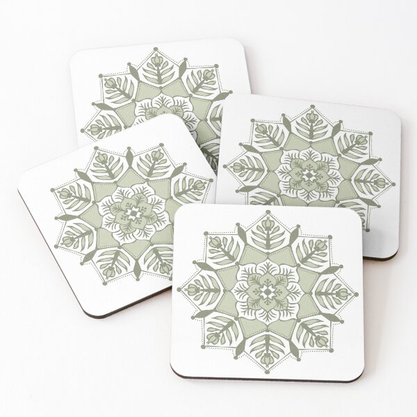 Item preview, Poinsettia Mandala - Snow, Tea, + Sage designed and sold by Irene Estelle.
